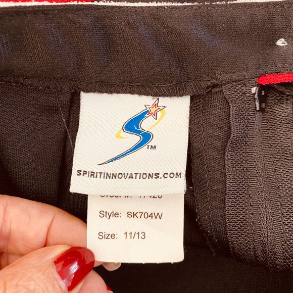 Spirit Innovations Red White Black Star Cheerleading Uniform Circle Skirt - Picture 10 of 12